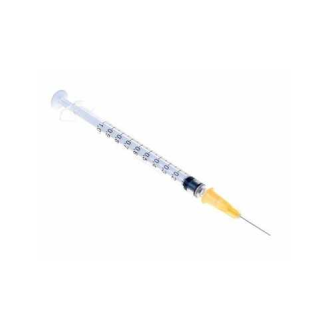 SERINGUE 1 ML. AIGUILLE À ÉCHELLE CENTÉSIMALE 25GAX5/8" 100 UNITÉS BOÎTE 120-Lire la description