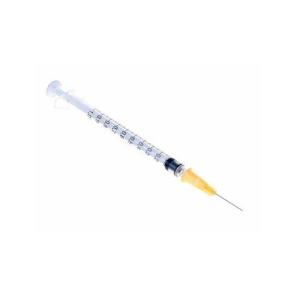 SERINGUE 1 ML. AIGUILLE À ÉCHELLE CENTÉSIMALE 25GAX5/8" 100 UNITÉS BOÎTE 120-Lire la description