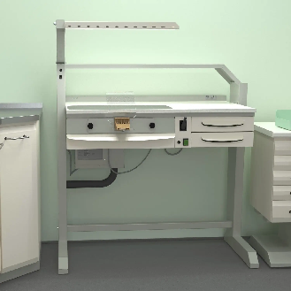 Banco di lavoro per laboratorio odontotecnico con illuminazione / Facile montaggio / Design compatto e accessoriato-Leggi tutto