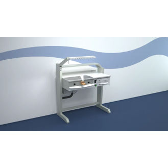 Banco di lavoro per laboratorio odontotecnico con illuminazione / Facile montaggio / Design compatto e accessoriato-Leggi tutto