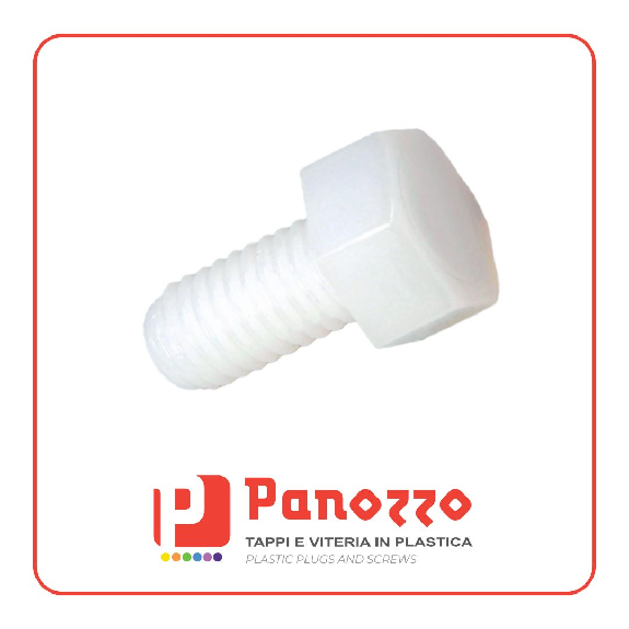 Vite in plastica a testa esagonale M3X6mm - Colore Naturale - Prezzo per multipli di 100 pz.-Leggi tutto