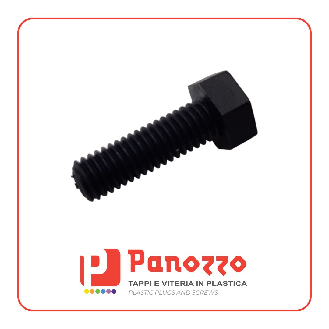 Vite in plastica a testa esagonale M6X25mm - Colore Nero - Prezzo per multipli di 100 pz.-Leggi tutto