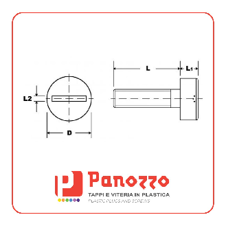 Vite in plastica a testa cilindrica DIN84 M6X12mm - Colore Naturale - Prezzo per multipli di 100 pz.-Leggi tutto
