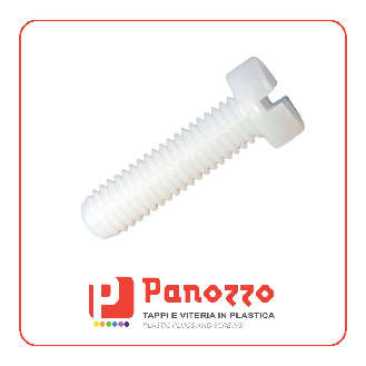 Vite in plastica a testa cilindrica DIN84 M6X12mm - Colore Naturale - Prezzo per multipli di 100 pz.-Leggi tutto