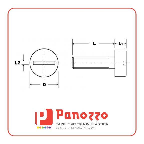 Vite in plastica a testa cilindrica DIN84 M4X16mm - Colore Naturale - Prezzo per multipli di 100 pz.-Leggi tutto