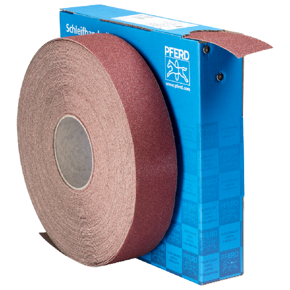 Pferd Korund Schleifbandrolle Gewebe SBR Breite 50mmxLnge 50m A60 fr-Beschreibung lesen