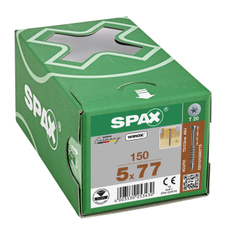SPAX Tellerkopf Ohne Linse T-Star Plus T20 Gewindelänge 46mm WIROX 5x77mm (150)-Beschreibung lesen