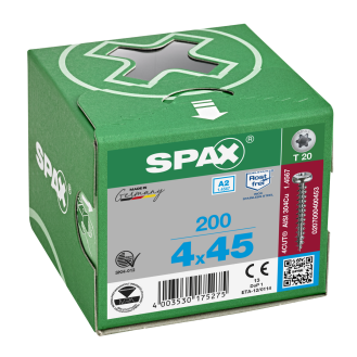 SPAX Pan-Head 4,0x 45 T-STAR+ A2 KP-Beschreibung lesen