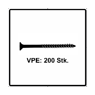 Fischer Power-Fast II FPF II Spanplattenschraube 5,0x50 mm 200 Stück ( 670376 ) Senkkopf mit Torx Teilgewinde galvanisch verzinkt, blau passiviert-Beschreibung lesen