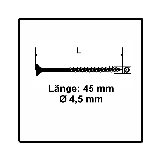 Fischer Power-Fast II FPF II Spanplattenschraube 4,5x45 mm 200 Stück ( 670270 ) Senkkopf mit Torx Teilgewinde galvanisch verzinkt, blau passiviert-Beschreibung lesen