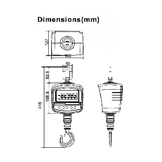 Dynamomètre Crochet peseur, portée 150 kg, précision 100g-Lire la description