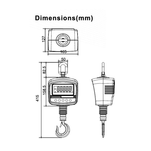 Dynamomètre Crochet peseur, portée 150 kg, précision 100g Dynamomètre Crochet peseur, portée 150 kg, précision 100g-Lire la description