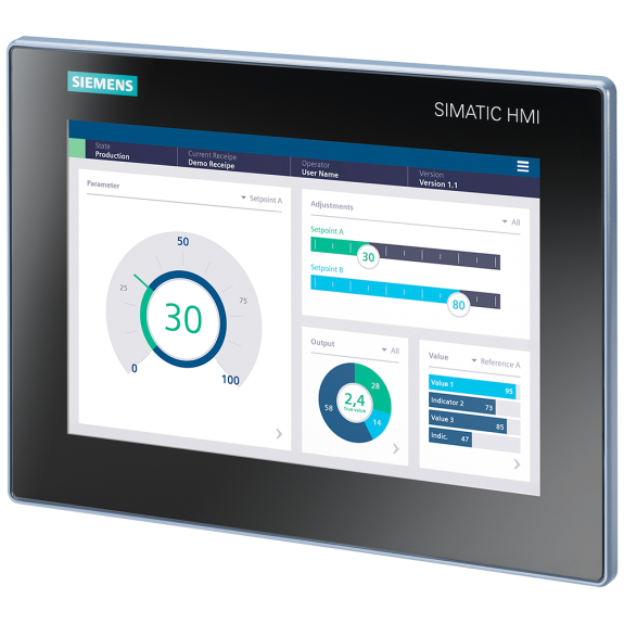 SIMATIC HMI MTP1000, Unified Basic Panel, Touchbedienung, 10" Widescreen-TFT-Display, 16 MIO Farben, PROFINET Schnittstelle-Beschreibung lesen
