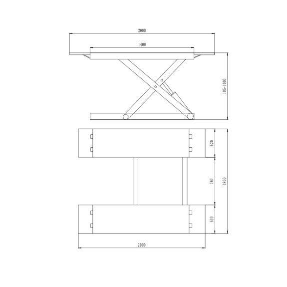 OreikO HYCD410 - 4100kg Elevador de tijera móvil / puente sobre neumáticos 220V - CE-Leer más