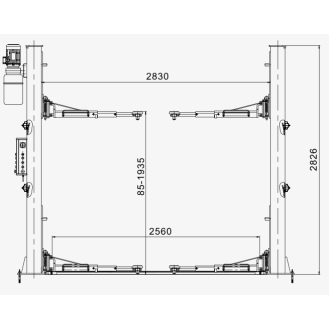 Hauvrex HTL2640.PRO Pont élévateur à 2 colonnes 4 tonnes-Leer más