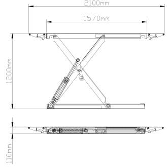 OreikO HYCD412 Elevador de tijera móvil 4000kg / 120cm - 220V - CE-Leer más