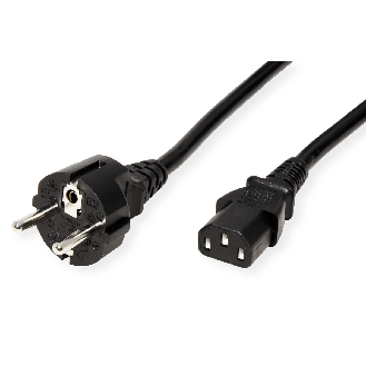 ROLINE Netzkabel, IEC-Buchse & CEE7/7-Stecker gerade, schwarz, 3 m-Beschreibung lesen