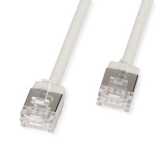 ROLINE U/FTP DataCenter Patchkabel Kat.6A (Class EA), LSOH, slim, extra kurzer Stecker, grau, 1 m-Beschreibung lesen
