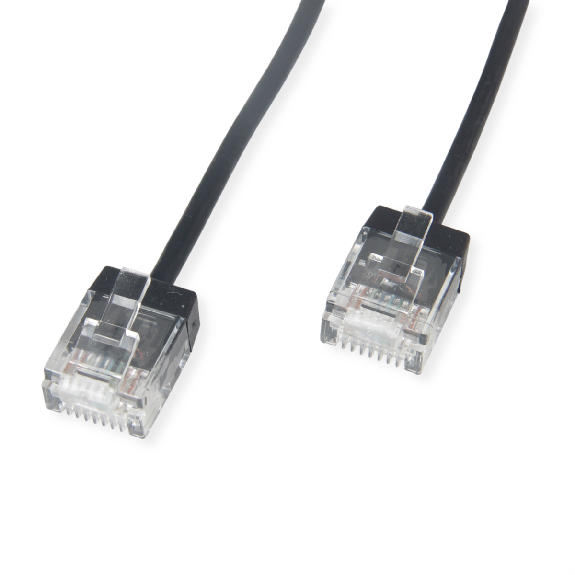 ROLINE UTP DataCenter Patchkabel Kat.6A (Class EA), LSOH, slim, extra kurzer Stecker, schwarz, 3 m-Beschreibung lesen