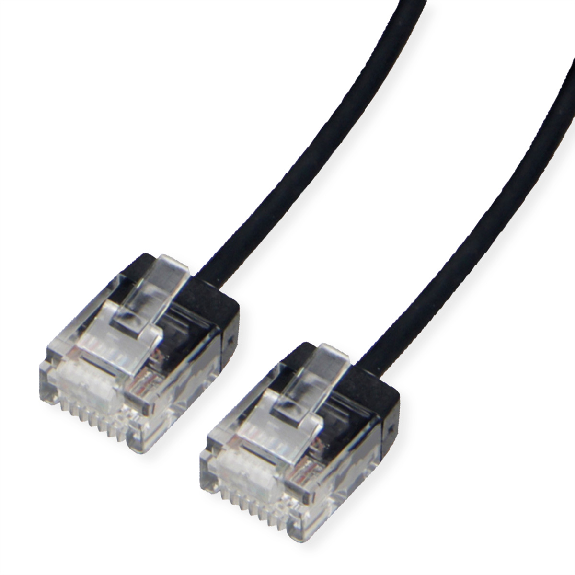ROLINE UTP DataCenter Patchkabel Kat.6A (Class EA), LSOH, slim, extra kurzer Stecker, schwarz, 3 m-Beschreibung lesen