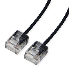 ROLINE UTP DataCenter Patchkabel Kat.6A (Class EA), LSOH, slim, extra kurzer Stecker, schwarz, 3 m