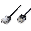 ROLINE UTP DataCenter Patchkabel Kat.6A (Class EA), LSOH, slim, extra kurzer Stecker, schwarz, 5 m