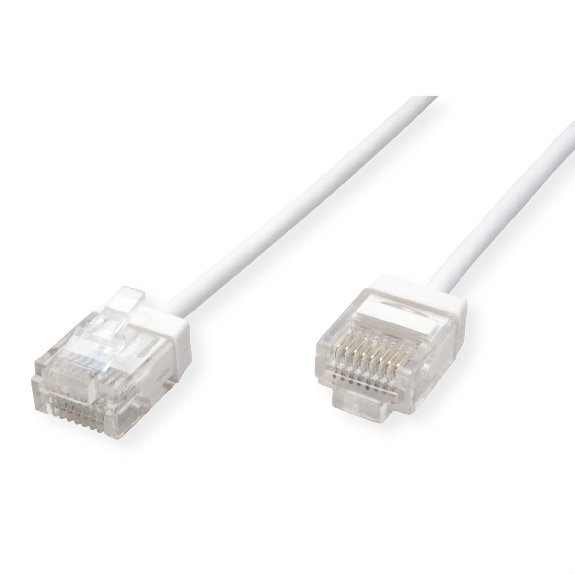 ROLINE Cordon Data Center UTP Cat.6A (Classe EA), LSOH, slim, pour chemins très courts, blanc, 5 m-Lire la description