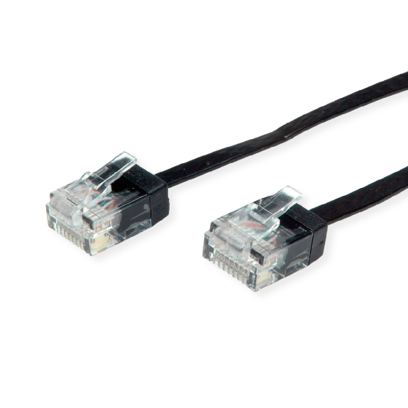 ROLINE UTP Patchkabel Kat.6A (Class EA), extra-flach, schwarz, 0,5 m-Beschreibung lesen