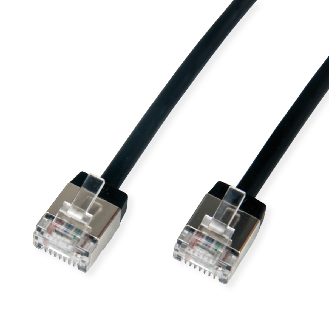 ROLINE U/FTP DataCenter Patchkabel Kat.6A (Class EA), LSOH, slim, extra kurzer Stecker, schwarz, 3 m-Beschreibung lesen