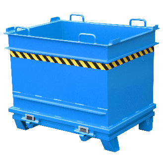 Bauer Baustoffcontainer BC 1000 (Steinklammer-Entriegelung), lackiert, Lichtblau-Beschreibung lesen
