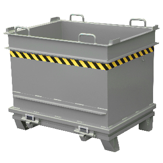 Bauer Baustoffcontainer BC 1000 (Steinklammer-Entriegelung), lackiert, Mausgrau-Beschreibung lesen