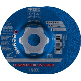 Schleifscheibe CC-GRIND-SOLID SG INOX D125xSmm gekr.INOX-Beschreibung lesen