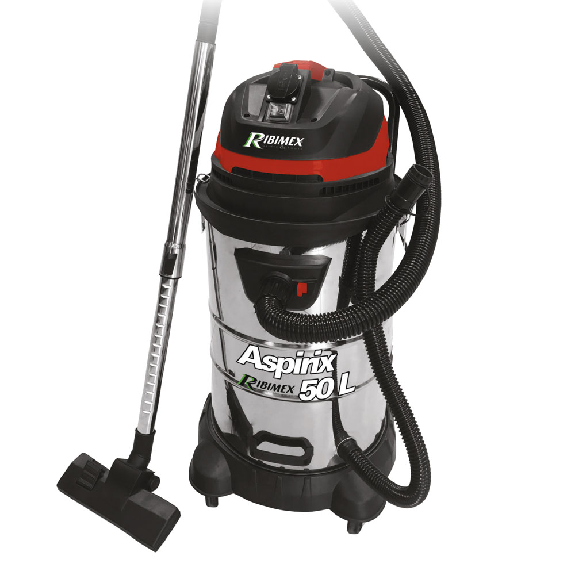 Aspirateur bidon 50 litres aspirix50 1200w inox avec prise machine outil, PRASP51LPE-Lire la description