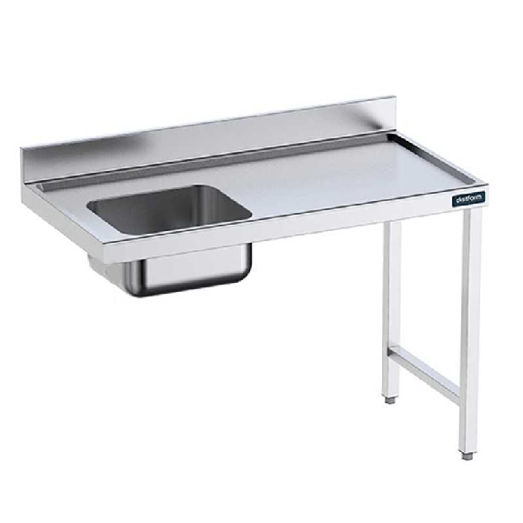 Mesa MURAL Inox. Prelavado con cubeta Izquierda 2100x700 mm-Leer más