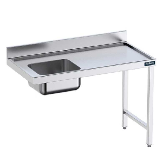 Mesa MURAL Inox. Prelavado con cubeta Izquierda 2100x700 mm-Leer más