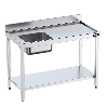 Mesa MURAL Inox. Prelavado con cubeta Izquierda 1100 (longitud)