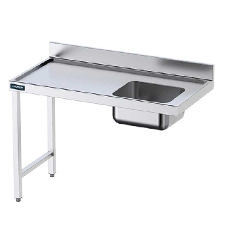 Mesa MURAL Inox. Prelavado con cubeta Derecha 2100x700 mm-Leer más