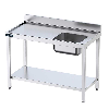 Mesa MURAL Inox. Prelavado con cubeta Derecha 1100 (longitud)
