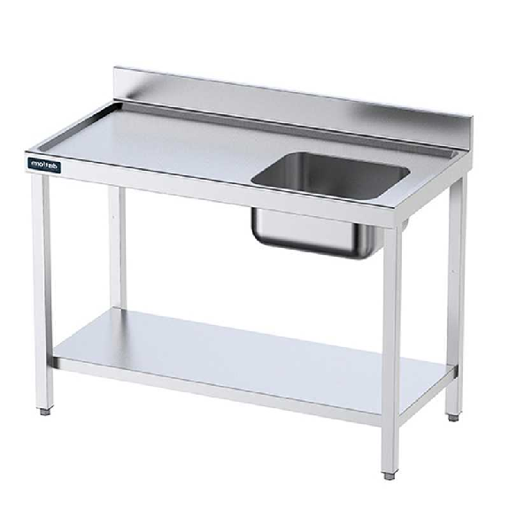 Mesa MURAL Inox. Prelavado con cubeta Derecha 1100 (longitud)-Leer más
