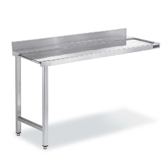 Tavolo da lavoro in acciaio inox per lavastoviglie 700x700 mm-Leggi tutto