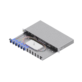 Tiroir FO pour fusion basique catégorie C, 19" 1U, 12 ports, 6x SC-duplex, OS2-Lire la description