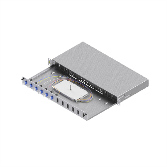 Tiroir FO pour fusion basique catégorie C, 19" 1U, 12 ports, 6x LC-duplex, OS2-Lire la description