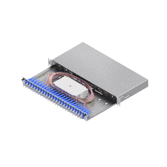 Tiroir FO pour fusion basique catégorie C, 19" 1U, 24 ports, 24x SC-duplex, OS2-Lire la description