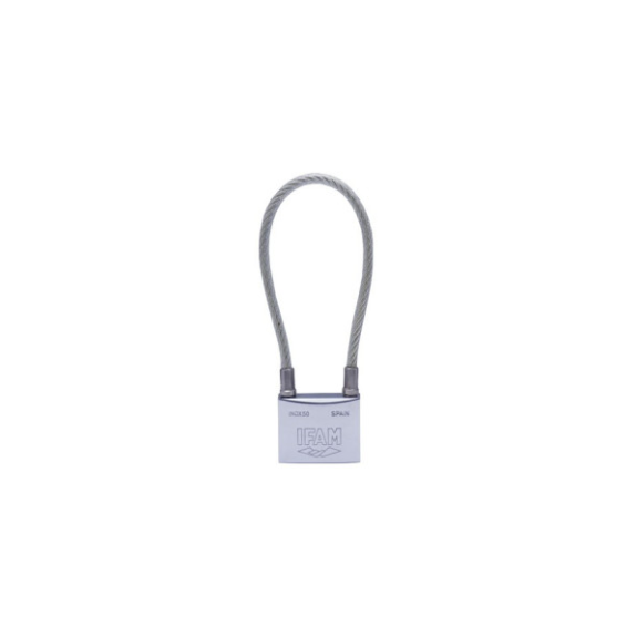 Cadenas CÂBLE INOX 50 avec anse longue-Lire la description