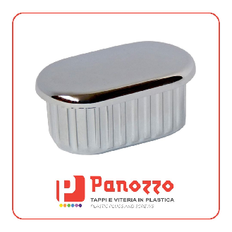 TAPPO OVALE COPRITESTA CROMATO 25X15X1,5mm. - Prezzo per multipli di 50 pz.-Leggi tutto