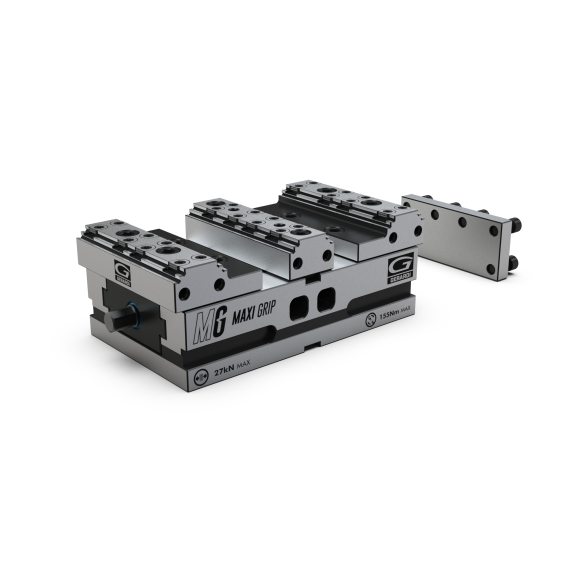 Morsa maxigrip  Art.685 T.4x270 3 in 1 con 2 ganasce mobili insertgrip Art.682K/G01 , una fissa Art.683K/G01 e piastra laterale per serraggio singolo Art.680U-Leggi tutto