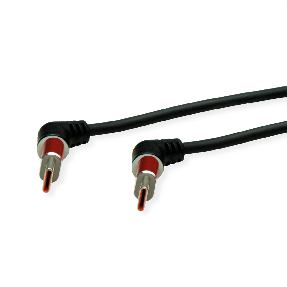 ROLINE USB 2.0 Kabel, Typ C - C, ST/ST, 360° Rotation, 60W, Spiralkabel, schwarz / rot, 1,5 m-Beschreibung lesen