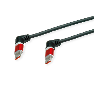 ROLINE USB 2.0 Kabel, Typ C - C, ST/ST, 360° Rotation, 60W, Spiralkabel, schwarz / rot, 1,5 m-Beschreibung lesen