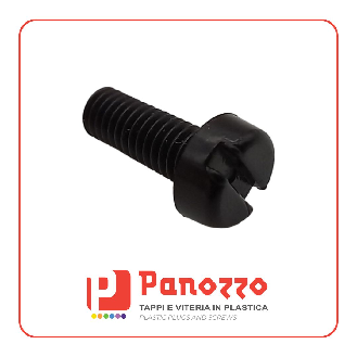 Vite in plastica a testa cilindrica DIN84 M6X16mm - Colore Nero - Prezzo per multipli di 100 pz.-Leggi tutto
