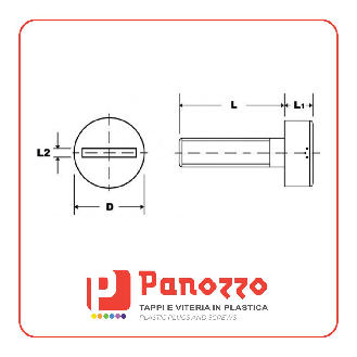 Vite in plastica a testa cilindrica DIN84 M6X16mm - Colore Nero - Prezzo per multipli di 100 pz.-Leggi tutto